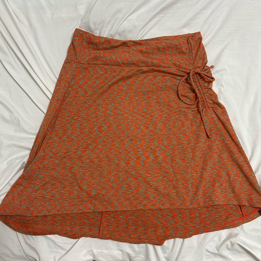 The North Face Orange and Green Knee-Length Skirt